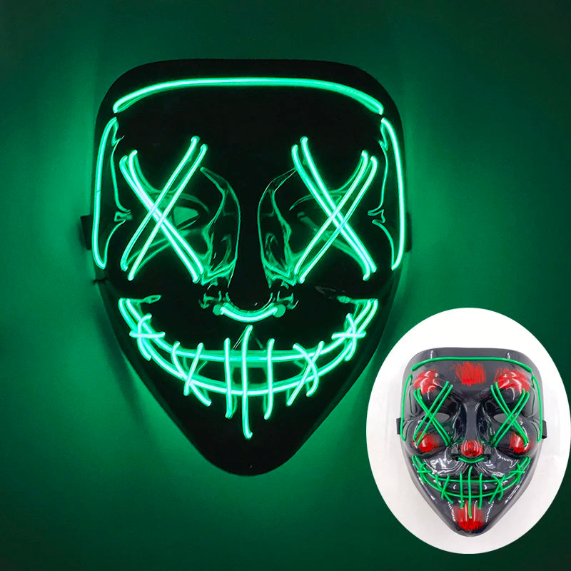 Multi Style Glowing LED Purge Mask Professional Wireless Luminous Party Mask Flashing Decorative Headgear Masker For Halloween