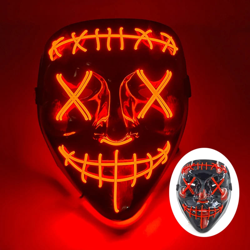 Multi Style Glowing LED Purge Mask Professional Wireless Luminous Party Mask Flashing Decorative Headgear Masker For Halloween
