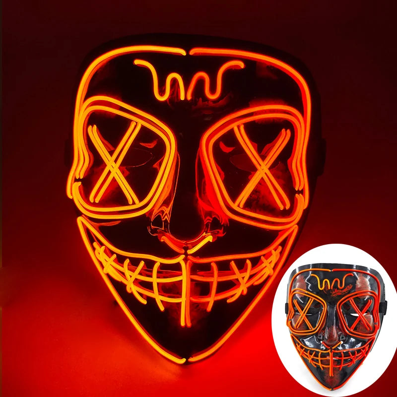 Multi Style Glowing LED Purge Mask Professional Wireless Luminous Party Mask Flashing Decorative Headgear Masker For Halloween