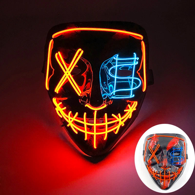 Multi Style Glowing LED Purge Mask Professional Wireless Luminous Party Mask Flashing Decorative Headgear Masker For Halloween