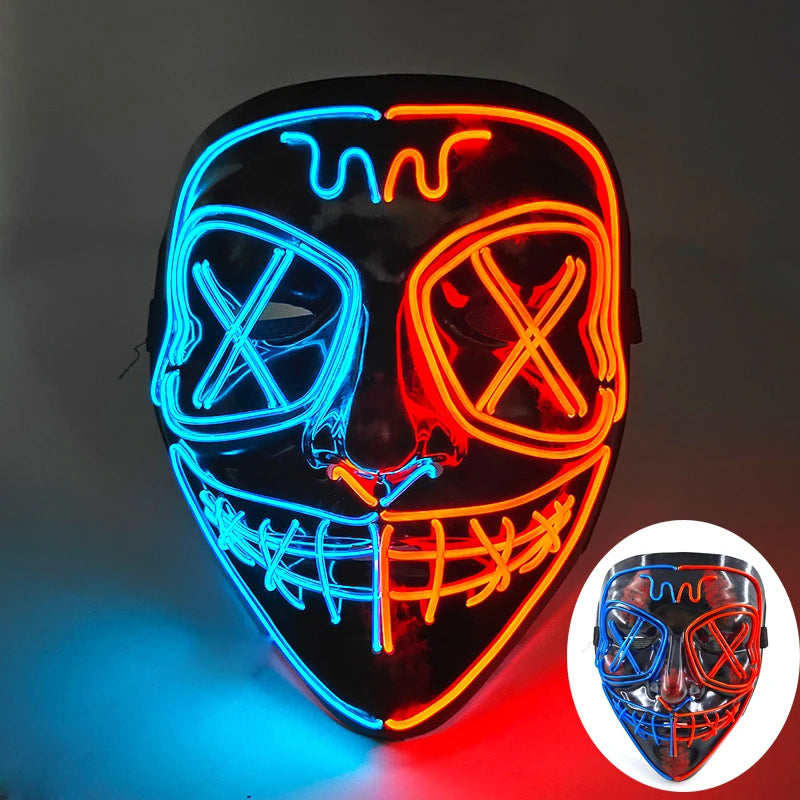 Multi Style Glowing LED Purge Mask Professional Wireless Luminous Party Mask Flashing Decorative Headgear Masker For Halloween